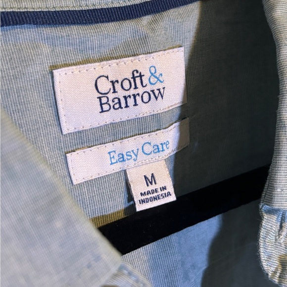 Croft & Barrow - Men’s Short Sleeve Blue Button Up - M - Picture 4 of 7